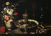 PEETERS, Clara bord med blomvas och torkad frukt china oil painting artist